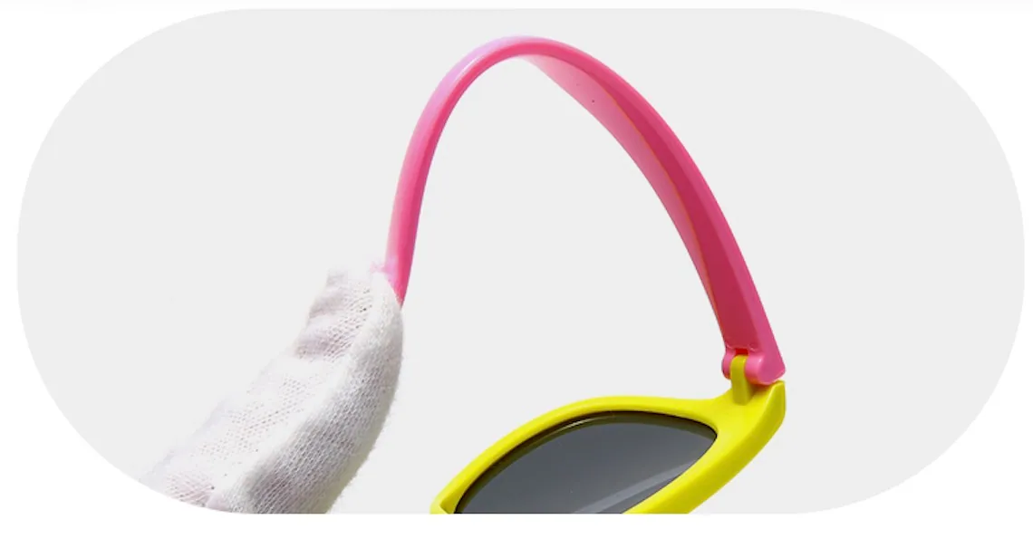 DMKIDS-S5007 flexible TPEE sunglasses frame demonstration