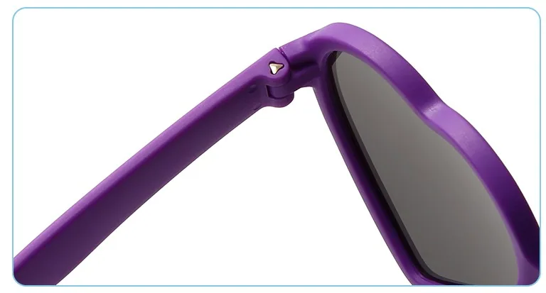 DMKIDS-S5011 heart-shaped TPEE sunglasses temple and hinge detail