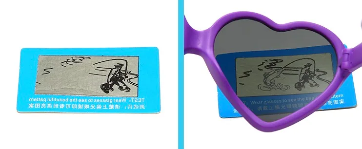 DMKIDS-S5011 polarized lens demonstration with a polarization test card