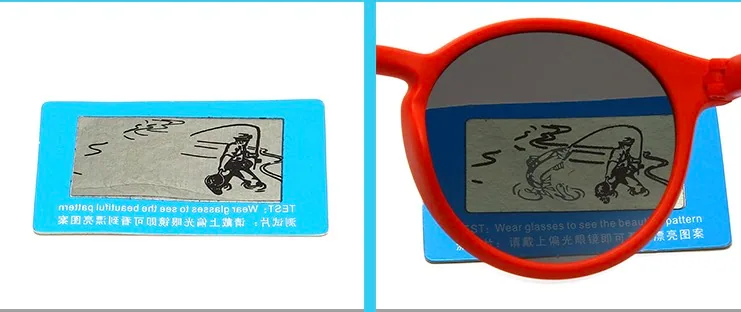DMKIDS-S5009 polarized lens demonstration with a polarization test card