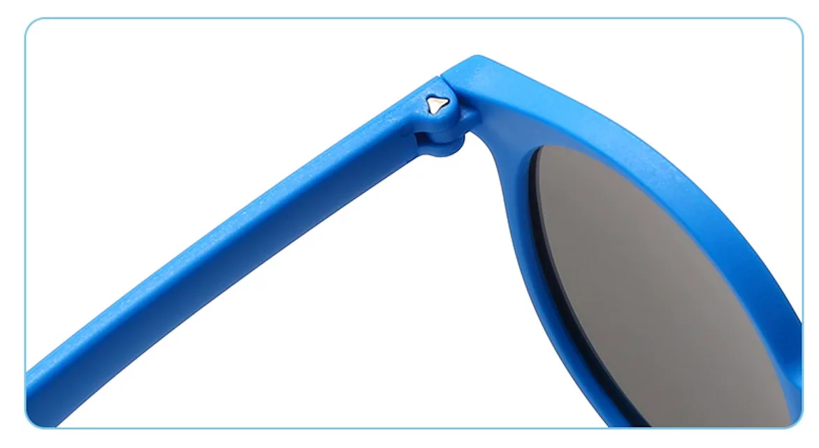 DMKIDS-S5012 square TPEE sunglasses temple and hinge detail