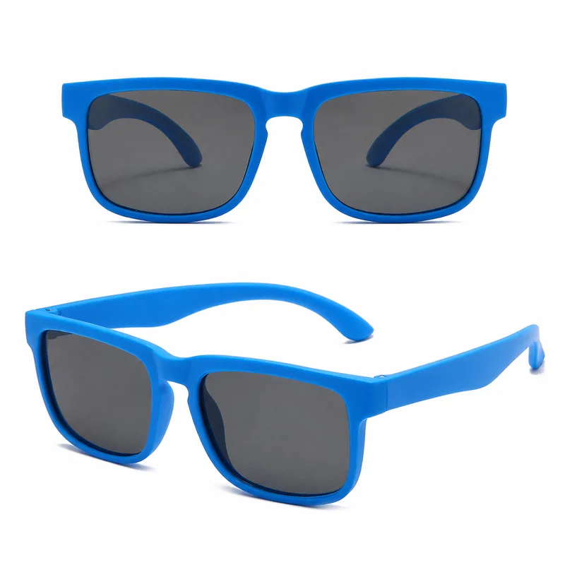 Blue square TPEE polarized sunglasses for kids DMKIDS-S5012